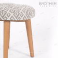 Home goods fabric cover round modern footstool ottoman